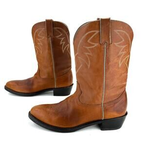 Durango Men Brown Western/Cowboy Boots Size 10.5D Leather Almond Toe Cuban Heel